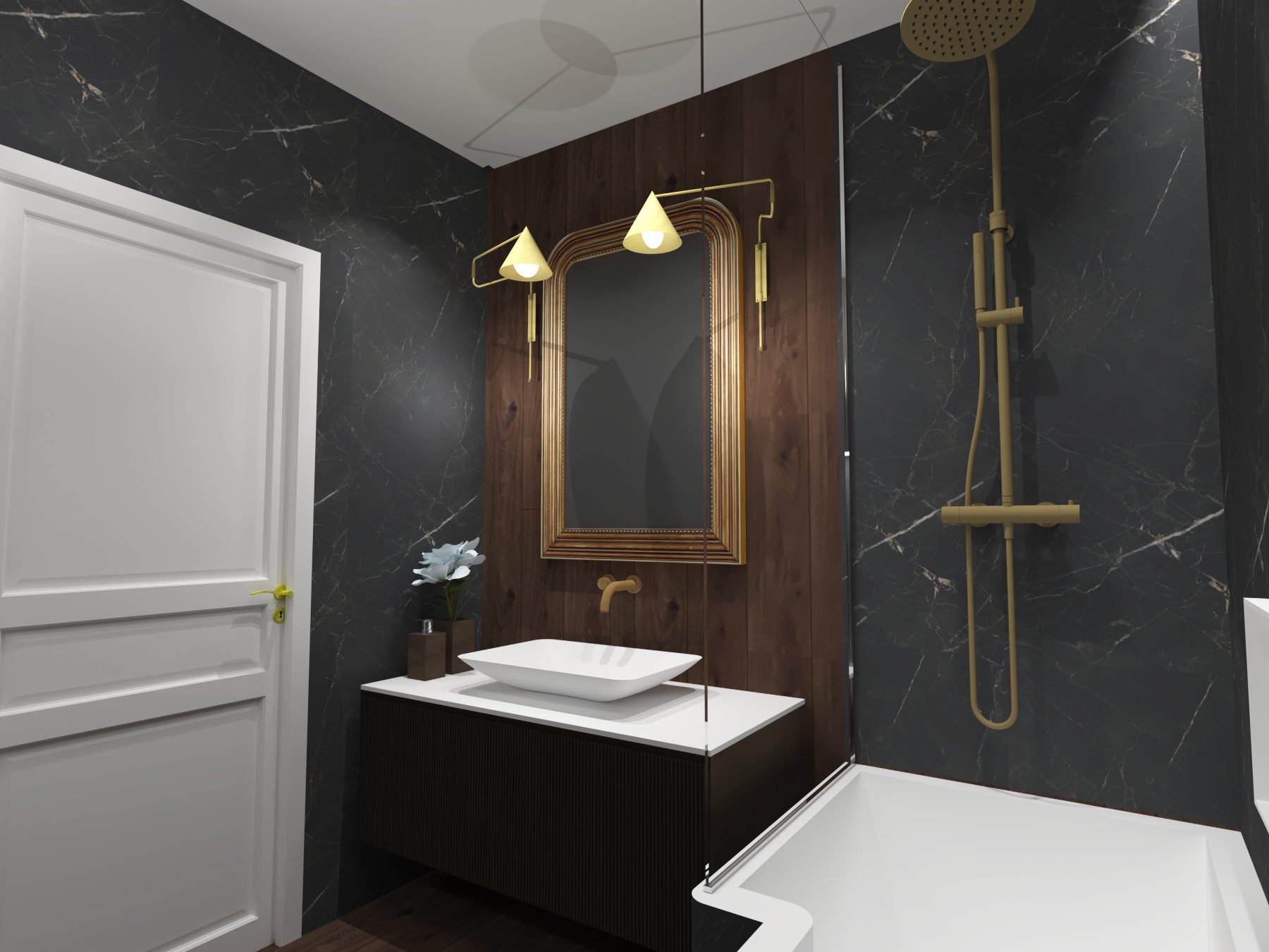Salle de bain, douche à l'italienne